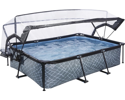Klem joggen Onschuldig EXIT Stone zwembad met overkapping en filterpomp - grijs 300 x 200 x 65 cm  kopen bij HORNBACH