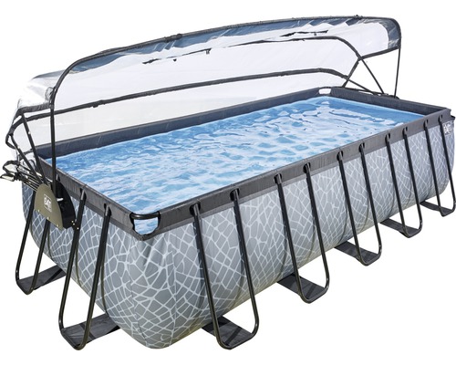 exit stone zwembad met overkapping en zandfilter en warmtepomp grijs 540 x 250 x 122 cm kopen bij hornbach