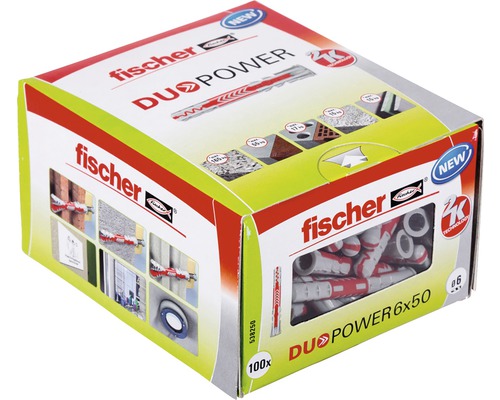 FISCHER Nylon plug Duopower 6x50, 100 stuks