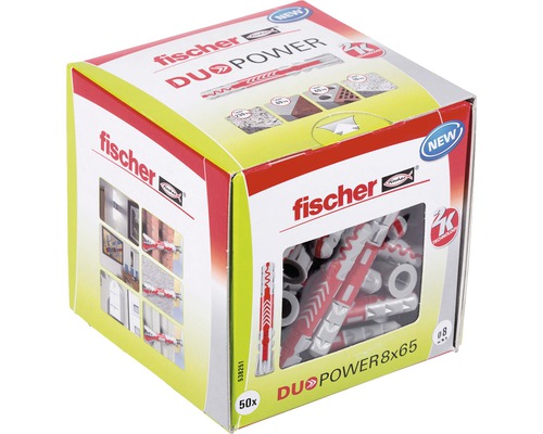 FISCHER Nylon plug Duopower 8x65, 50 stuks