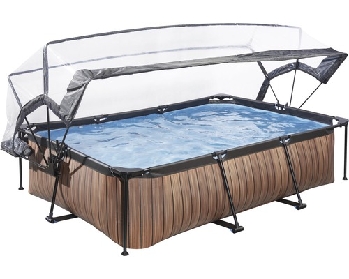 Kort leven interval Bekritiseren EXIT Wood zwembad met overkapping en filterpomp - bruin 300 x 200 x 65 cm  kopen bij HORNBACH