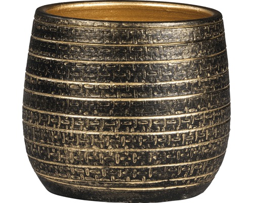 Pot Solano 1-01ZG zwart goud Ø16 H14 cm