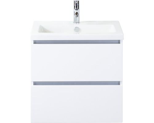 Badkamermeubelset Vogue 60 cm incl. spiegelkast dubbelzijdig gespiegeld wit hoogglans