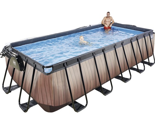 exit wood zwembad met overkapping en zandfilter en warmtepomp bruin 540 x 250 x 122 cm kopen bij hornbach