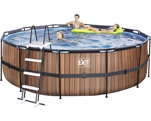 exit wood zwembad met zandfilterpomp bruin o 450 x 122 cm kopen bij hornbach