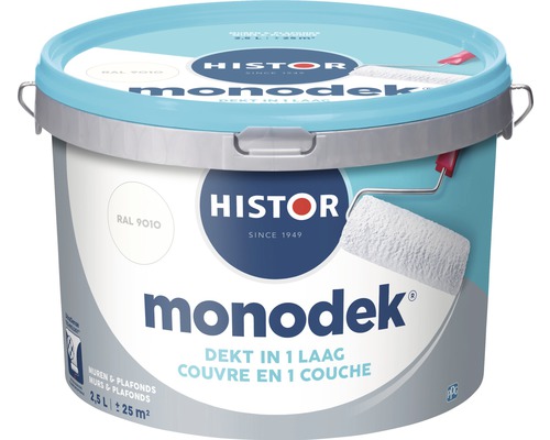 HISTOR Monodek Muurverf latex mat RAL 9010 2,5 l