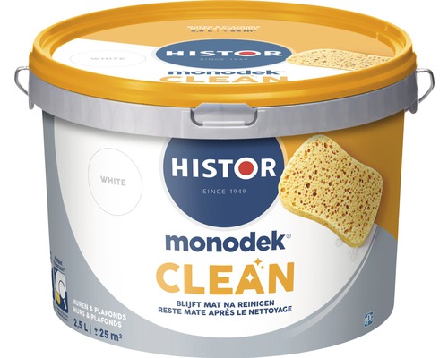 HISTOR Monodek Clean Muurverf Wit 2,5 l
