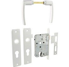 STARX Cilinderslot dag-nacht PC55 wit met beslag (deurkruk blokmodel)-thumb-2