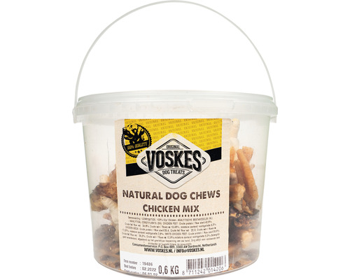 VOSKES Hondensnack Natural dog mix chews chicken 600 gr
