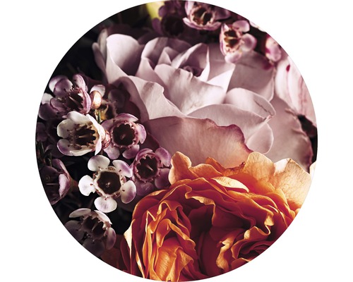 PURE LIVING Schilderij glas Baroque Flowers I ø 20 cm