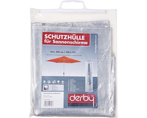 DOPPLER Beschermhoes polyester grijs tbv parasols tot 400 cm / 300x300 cm