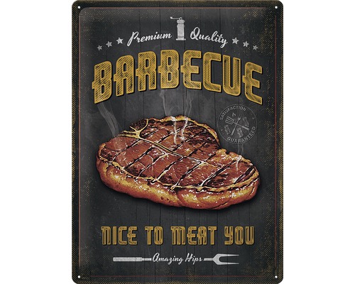 NOSTALGIC-ART Metalen bord Barbecue 30x40 cm