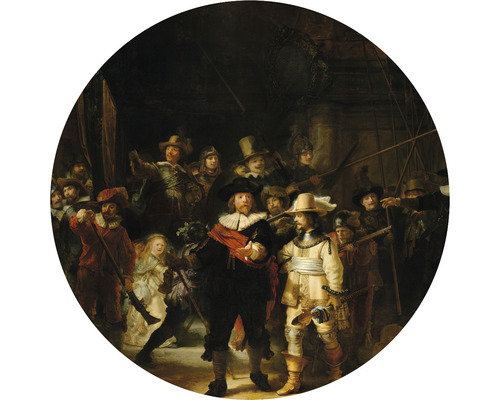SPECIAL DECORATION Fotobehang vlies Rembrandt Nachtwacht ø 95 cm