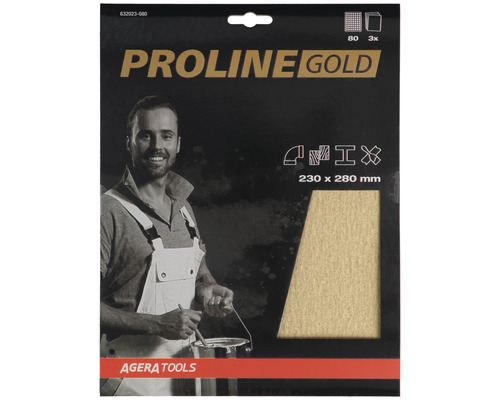 PROLINE GOLD Schuurpapier vellen P80 set à 3 stuks