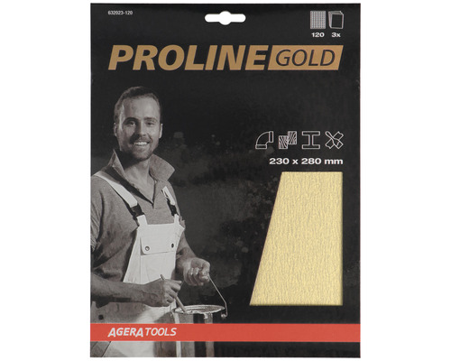 PROLINE GOLD Schuurpapier vellen P120 set à 3 stuks-0
