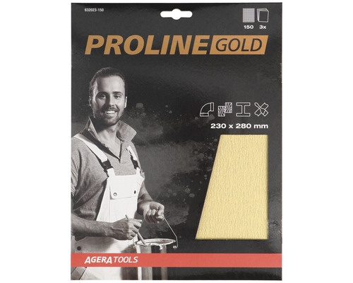PROLINE GOLD Schuurpapier vellen P150 set à 3 stuks