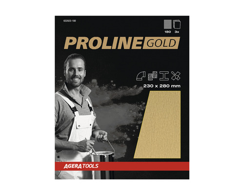 PROLINE GOLD Schuurpapier vellen P180 set à 3 stuks
