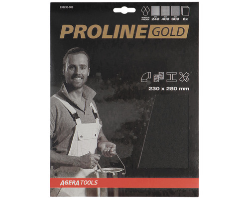 PROLINE GOLD Schuurpapier waterproof zwart P240/400/600-0