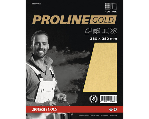PROLINE GOLD Schuurpapier vellen P120 set à 10 stuks
