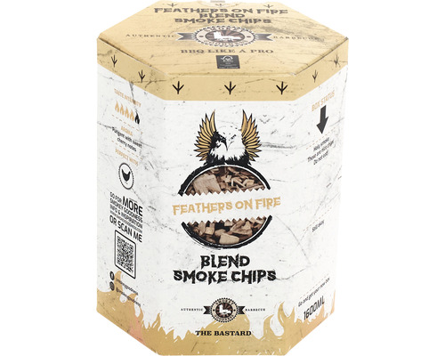 SMOKEY GOODNESS Feathers on Fire Smoke Chips blend Apple, Cherry, Hickory & Oak  EU/USA 1600 ml mix
