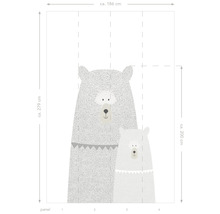 ESTAHOME Fotobehang vlies 158837 Little Bandits beren moeder en kind grijs 186x279 cm-thumb-1