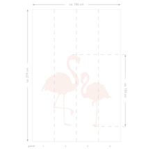 ESTAHOME Fotobehang vlies 158838 Little Bandits flamingo's moeder en kind lichtroze/wit 186x279 cm-thumb-1