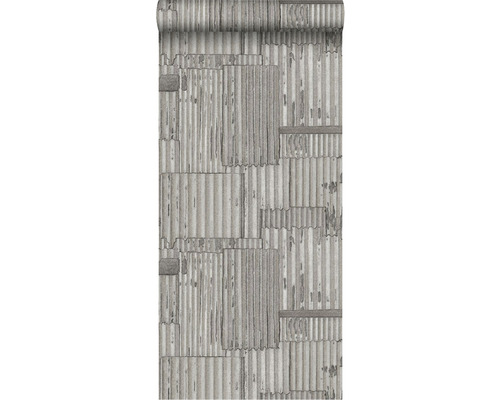ORIGIN Vliesbehang 347618 Matières - Metal industriële golfplaten grijs-0