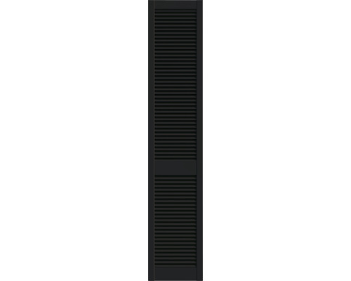 Grenen louvredeur open zwart 201,3 x 39,4 cm