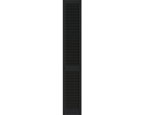 Louvredeur grenen gelakt zwart RAL9011 242,2 x 39,4 cm