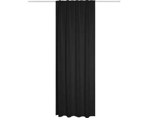 HOME FASHION Verduisterend brandvertragend gordijn met plooiband zwart 135x245 cm