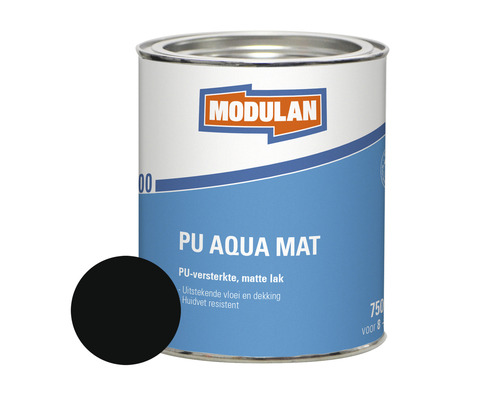 MODULAN 6200 PU Aqua Mat matte lak zwart RAL 9005 750 ml