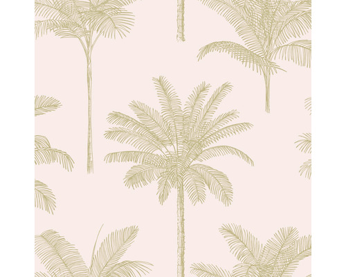 ESTAHOME Vliesbehang 139164 Paradise palmbomen roze/goud