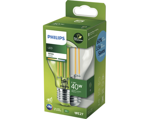 PHILIPS LED-lamp E27/2,3W A60 warmwit helder