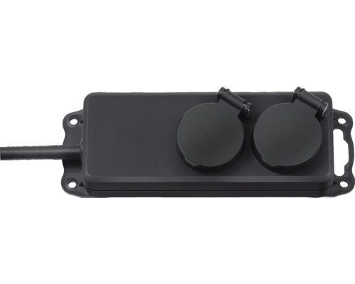 Stekkerdoos IP44 3x1,5 mm² zwart 2m kopen! | HORNBACH