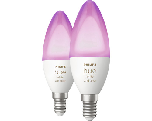 Belofte lenen liter PHILIPS Hue White and Color Ambiance LED-lamp E14/4W B39 RGBW, 2 stuks  kopen! | HORNBACH
