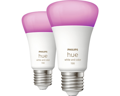 Relativiteitstheorie schieten verpleegster PHILIPS Hue White and Color Ambiance LED-lamp E27/9W A60 RGBW, 2 stuks  kopen! | HORNBACH