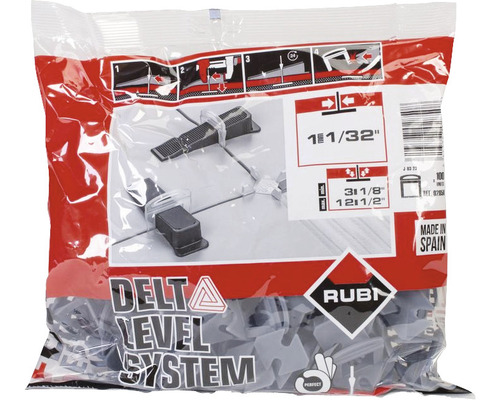 RUBI Delta level system clips 1 mm 3-12 mm, 100 stuks