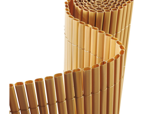 KONSTA PVC Rolscherm bamboe look kunststof crème, 3m x 150 cm