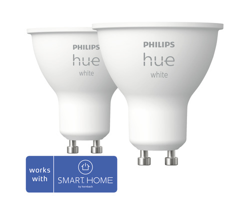 PHILIPS Hue White LED-lamp GU10/5,2W warmwit, 2 stuks