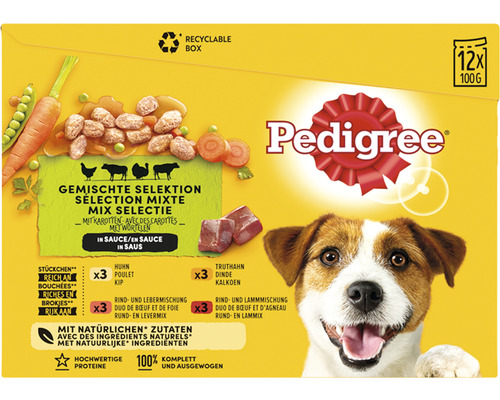 PEDIGREE Hondenvoer maaltijdzakjes Adult selection multipack 12x100 gr