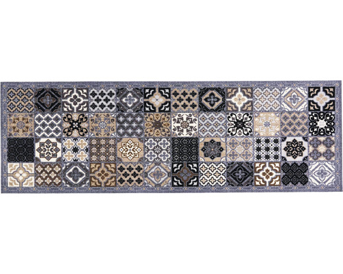 MD ENTREE Loper Cook&Wash patchwork tegels grijs 50x150 cm