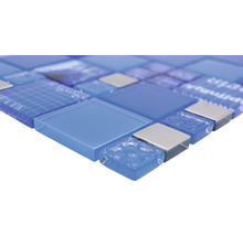 Glasmozaïek XCM MC549 zilver/blauw 29,8x29,8 cm-thumb-2