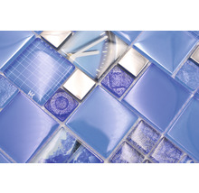 Glasmozaïek XCM MC549 zilver/blauw 29,8x29,8 cm-thumb-3