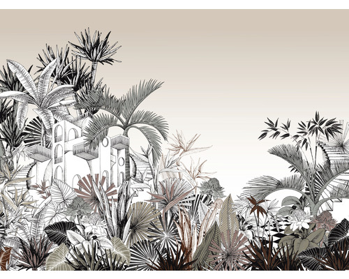 Wauw patroon Gespecificeerd RASCH Fotobehang vlies 688139 Tropical House jungle beige 300x400 cm kopen!  | HORNBACH