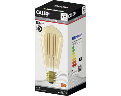 CALEX LED filament lamp met dag-/nachtsensor E27/4,5W ST64 warmwit goud