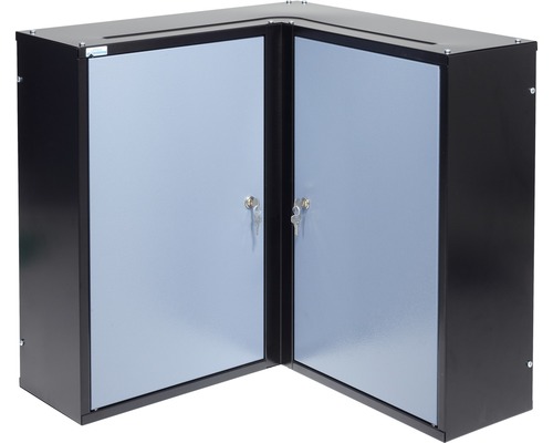 KÜPPER Hoekhangkast 60x60 cm zilver-zwart (2 deuren, 4 planken)