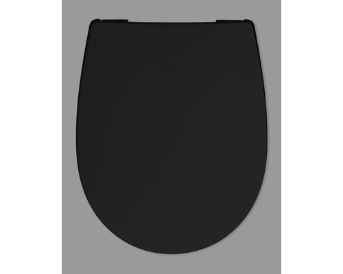 REIKA Toiletzitting Mino zwart mat scharnier roodkoper glans met quick-release en soft close