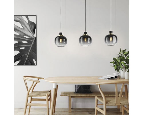 EGLO Hanglamp Oilella 3-lichts zwart-grijs
