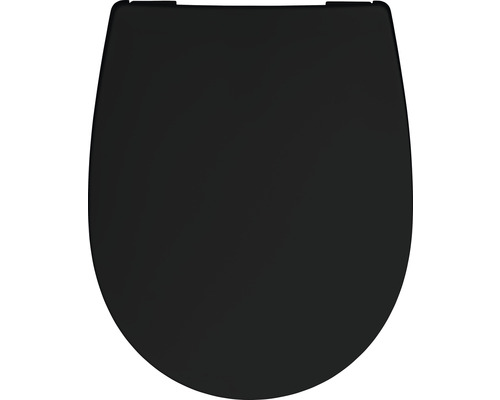 REIKA Toiletzitting Mino zwart mat scharnier RVS met quick-release en soft close