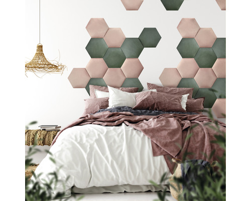 MOLLIS Wandkussen Hexagon oud roze 29x34 cm